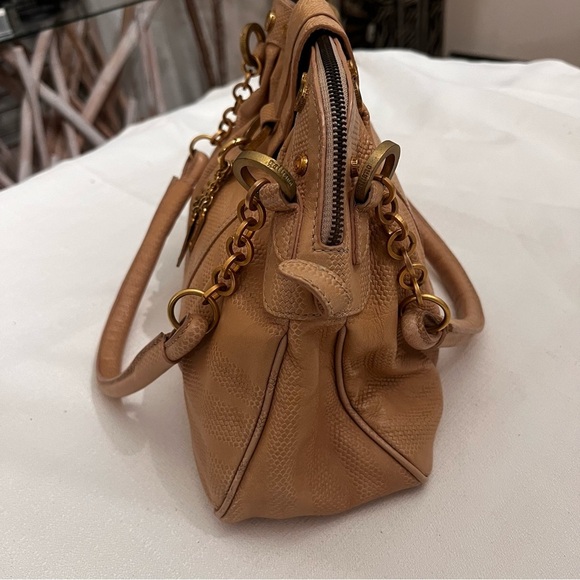 $600 Vintage GAILLIANO (w Hologram Tag) Tan Leather Bag w Gold Tags - Picture 14 of 16